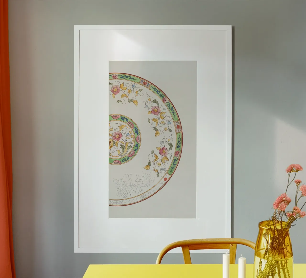 Noritake: Design per un piatto - Vintage Chinoiserie Floral (1 poster con telaio in legno da ClubArt