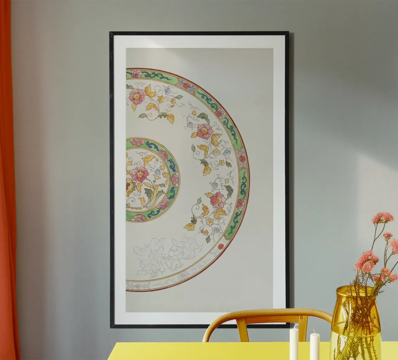 Noritake: Design per un piatto - Vintage Chinoiserie Floral (1 poster con telaio in legno da ClubArt