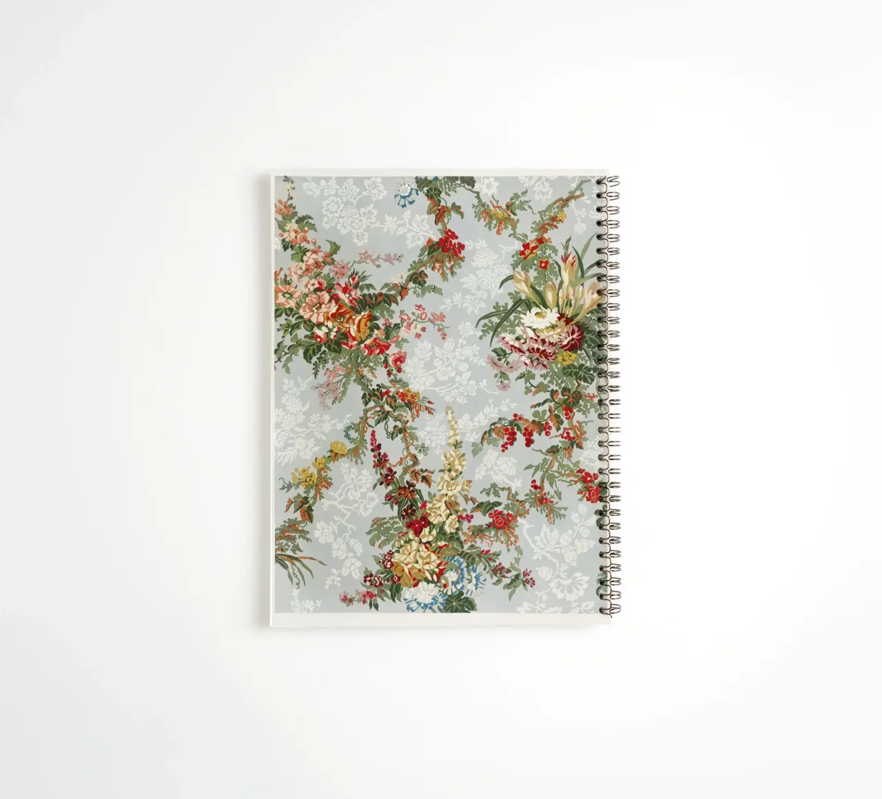 Digby Wyatt: Figured Silk - Victorian Floral Textile (1851) spiral notebook by ClubArt