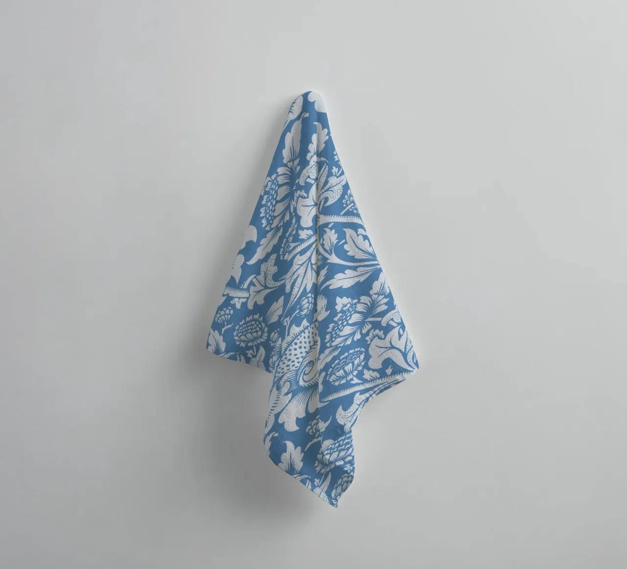 Blue Floral Ornament Pattern - Arts & Crafts Aesthetic towel by ClubArt