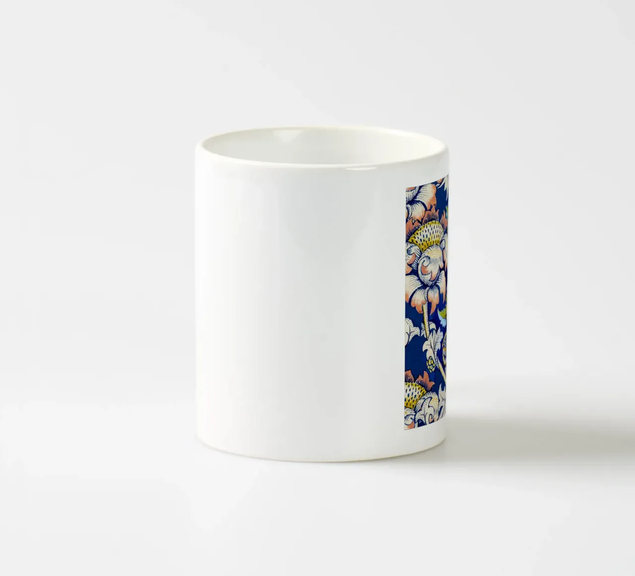 William Morris Bloempatroon - Art Nouveau Blauw & Geel keramische mok van ClubArt