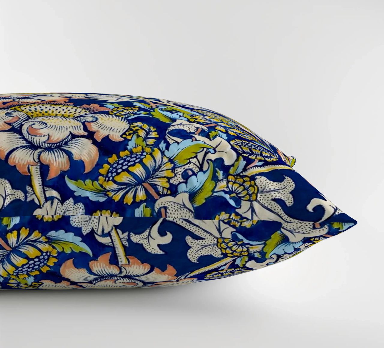 William Morris Floral Pattern - Art Nouveau Bleu & Jaune coussin de ClubArt