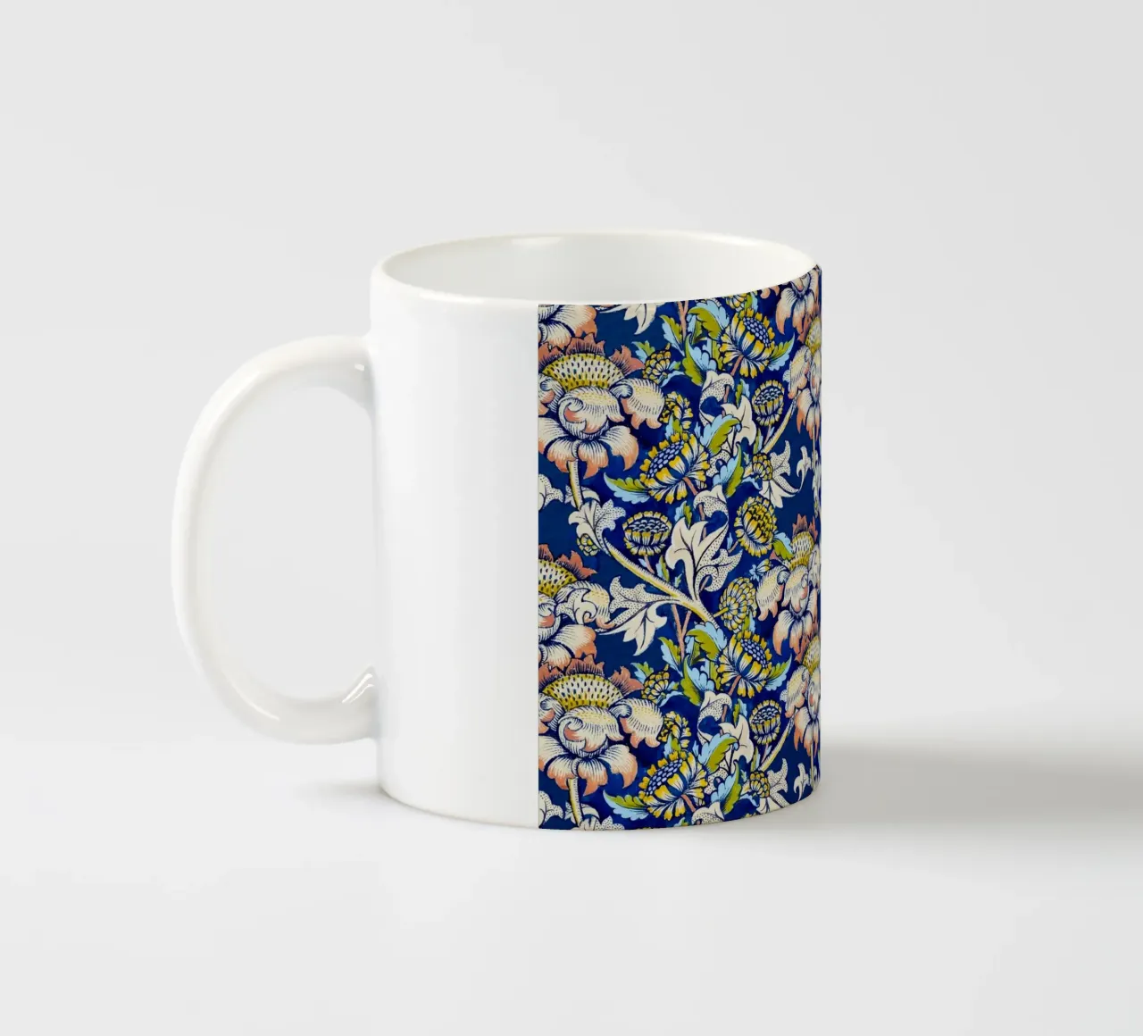 William Morris - Motivo floreale - Art Nouveau blu e giallo tazza in ceramica da ClubArt