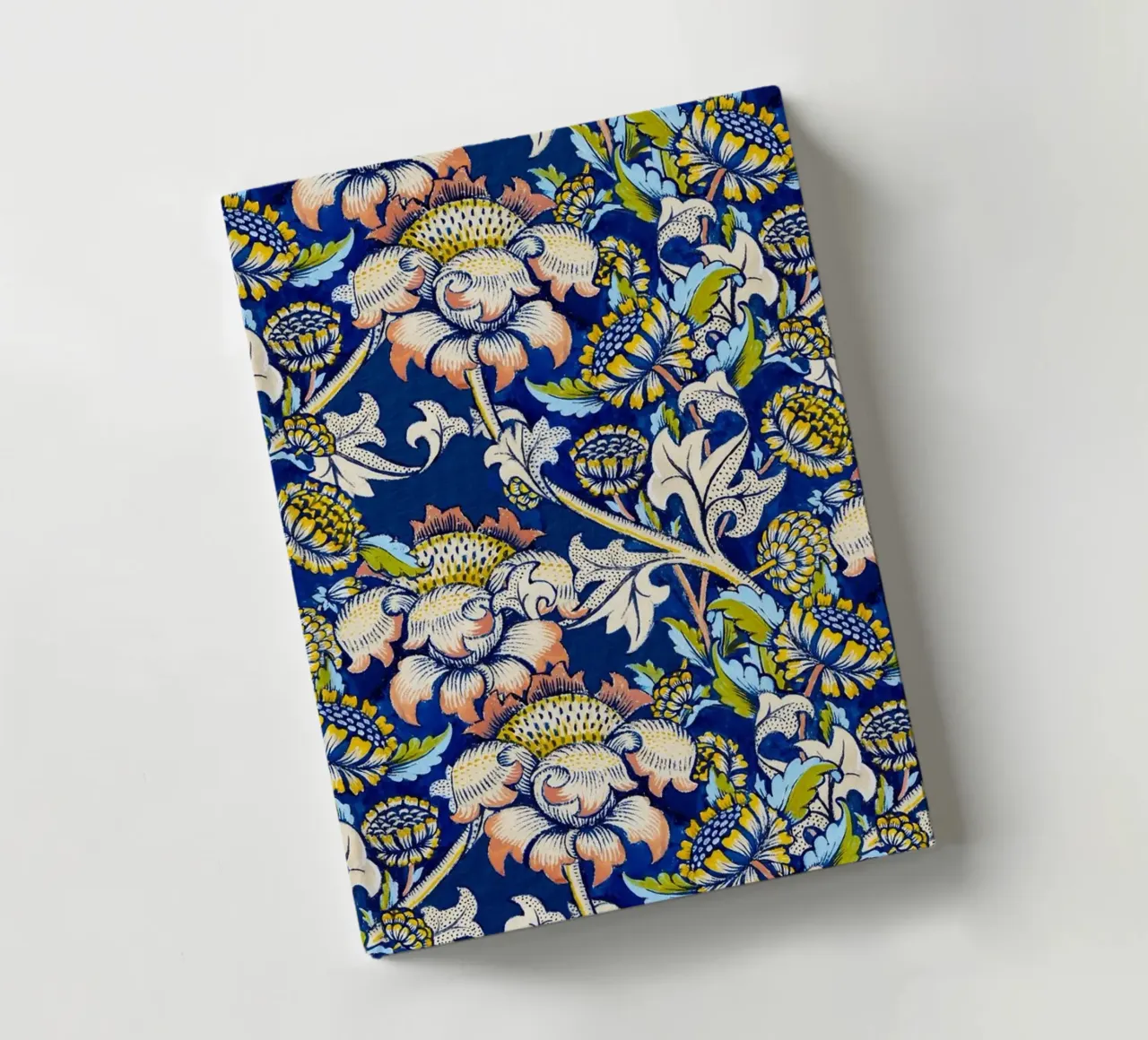 William Morris Floral Pattern - Art Nouveau Bleu & Jaune carnet de notes de ClubArt