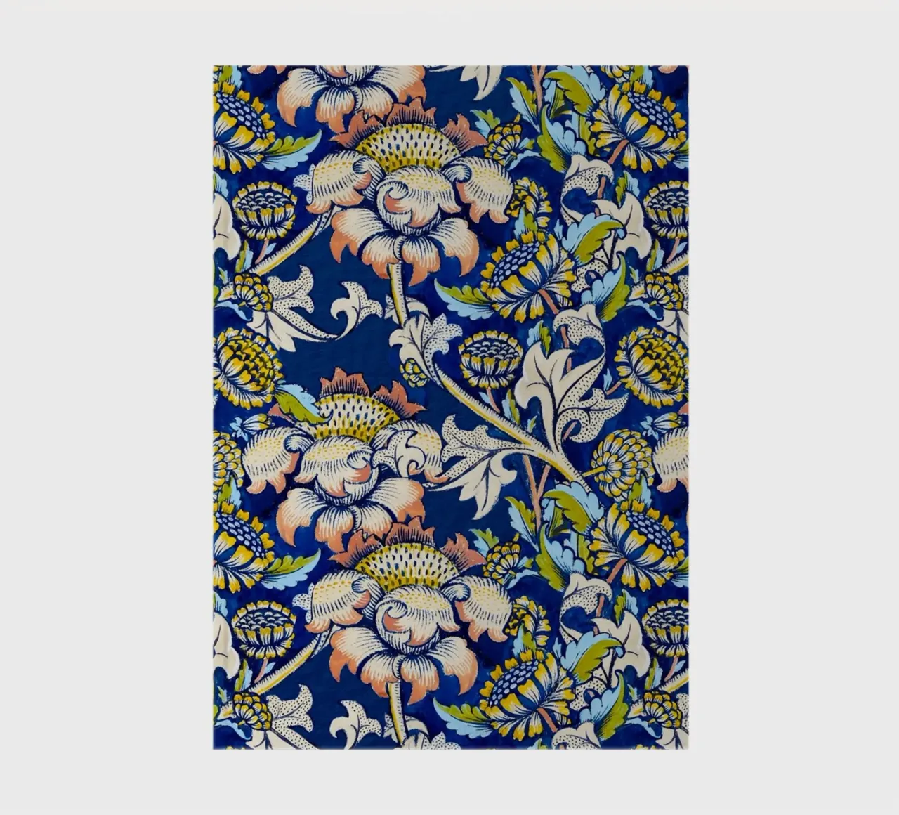 William Morris Floral Pattern - Art Nouveau Bleu & Jaune carnet de notes de ClubArt