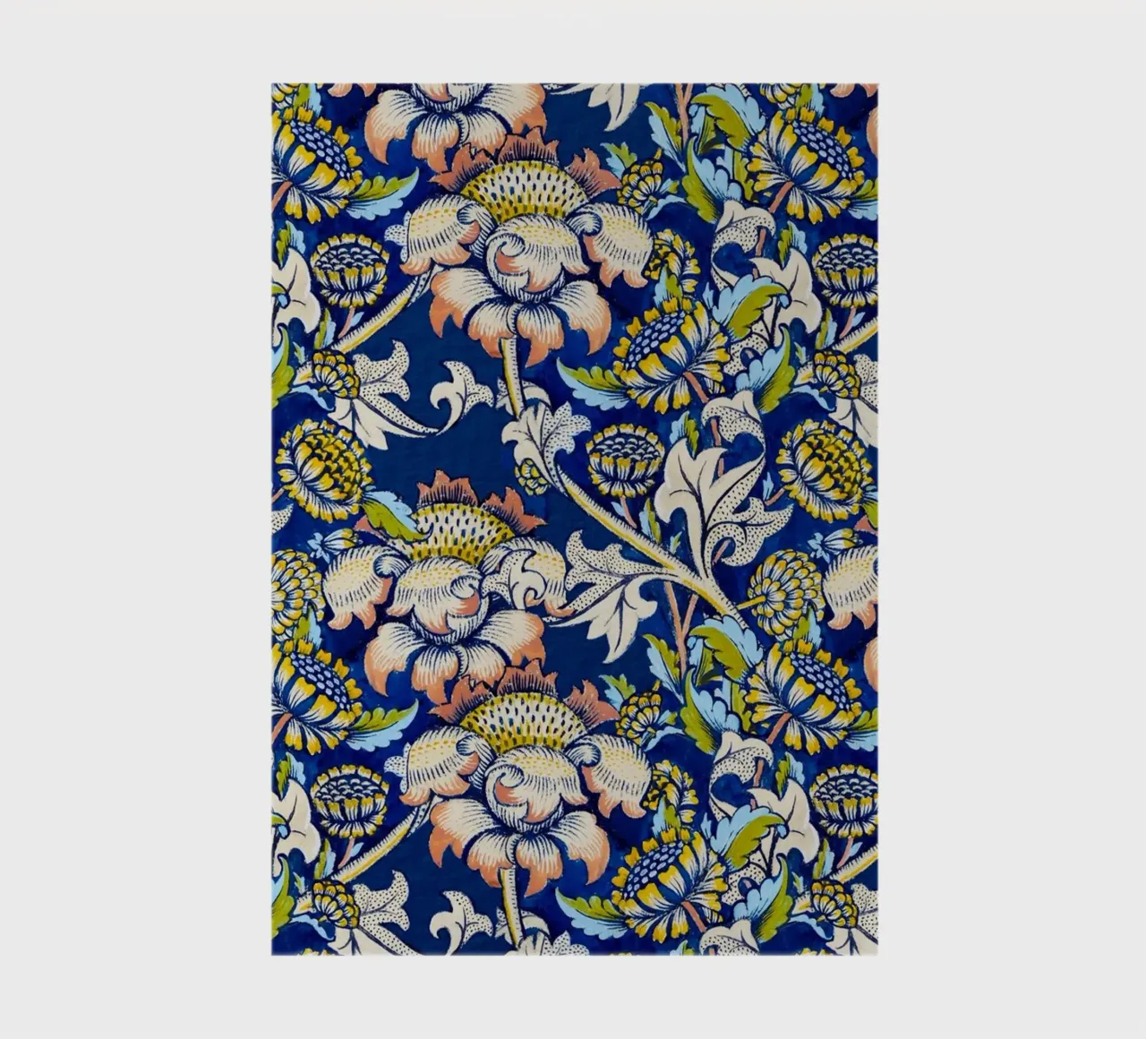 William Morris Floral Pattern - Art Nouveau Bleu & Jaune carnet de notes de ClubArt