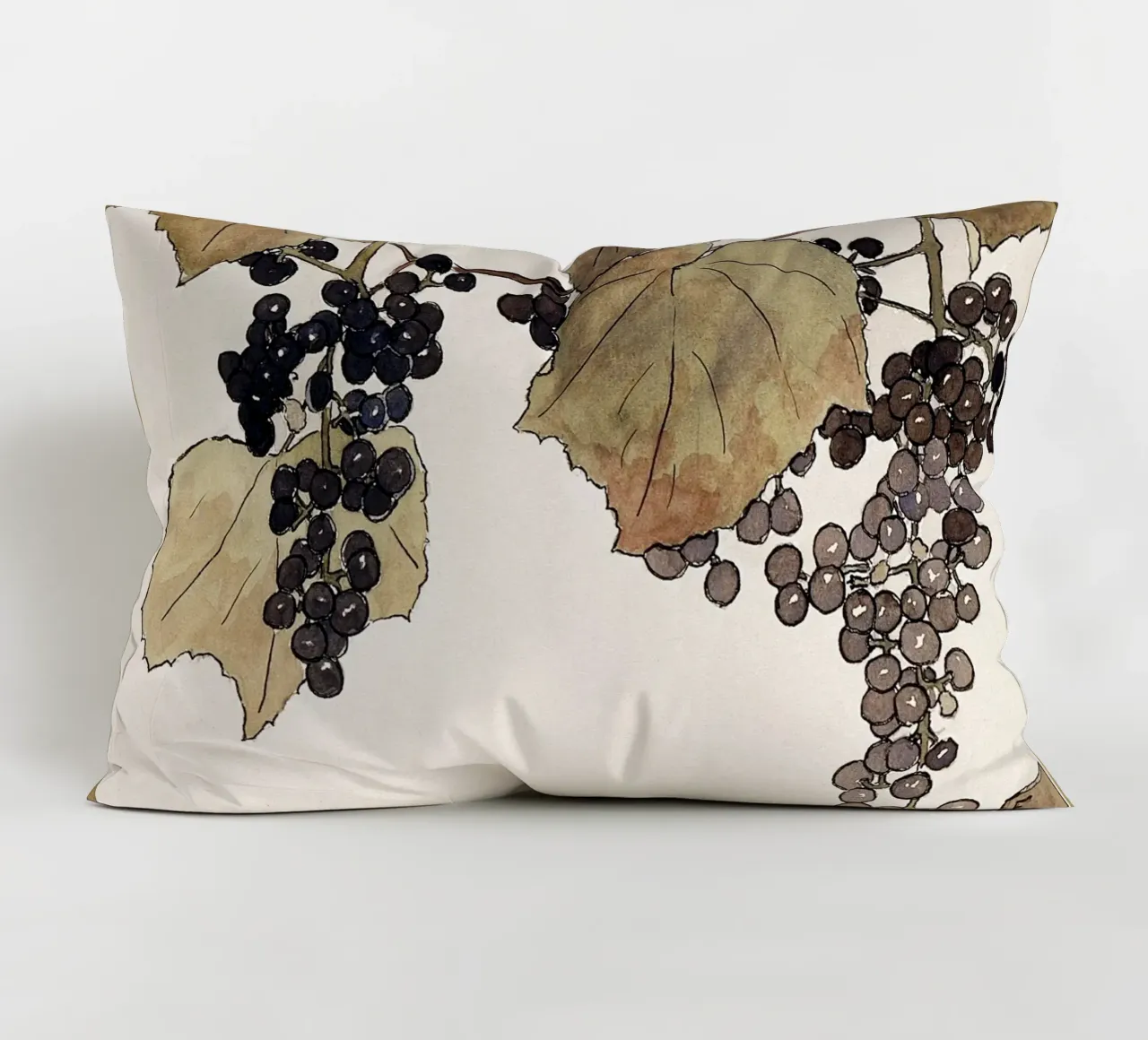 Hannah Overbeck: Frost Grape - Arts & Crafts Botanical (1915 decorative cushion by ClubArt