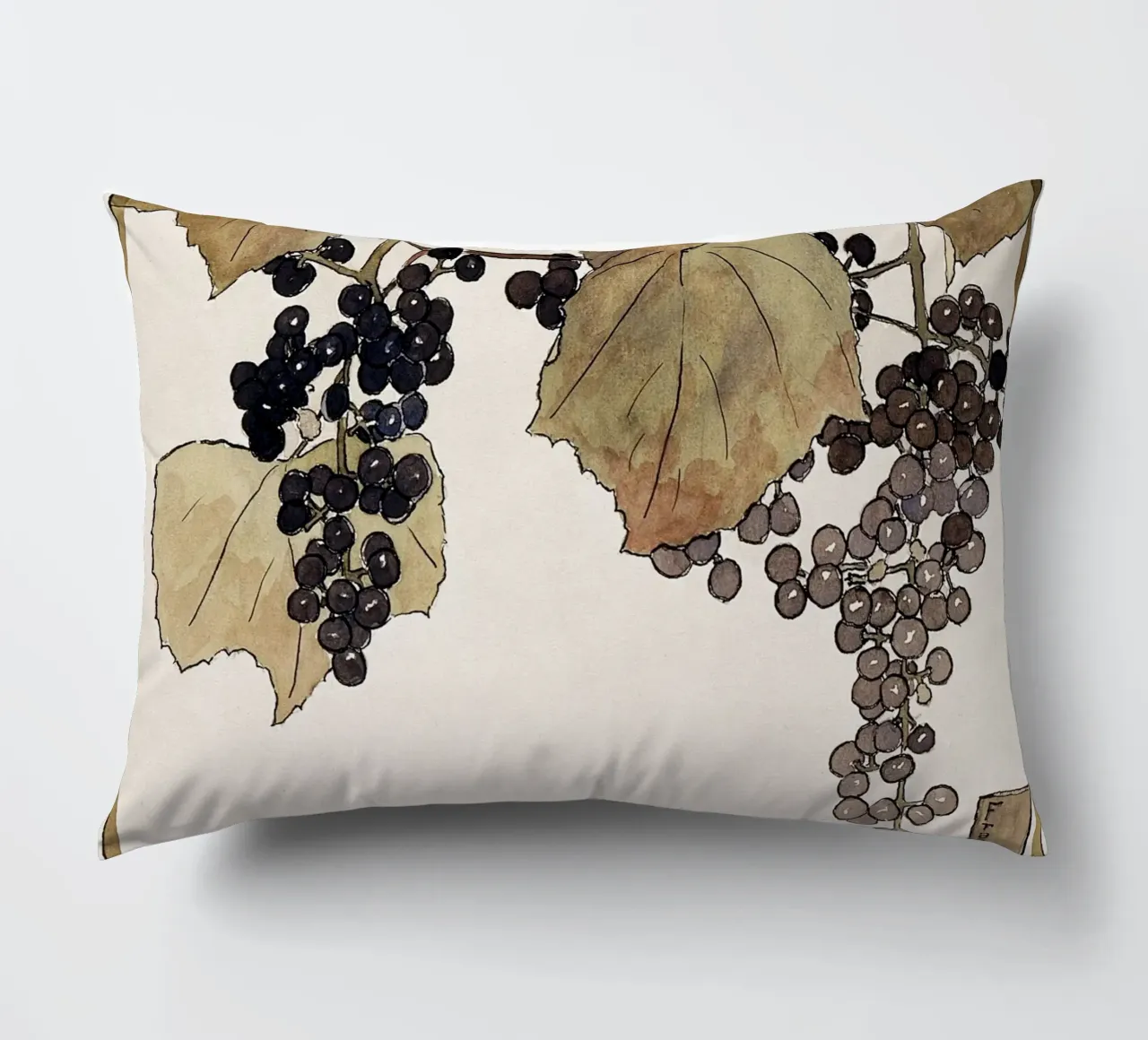 Hannah Overbeck: Frost Grape - Arts & Crafts Botanical (1915 decorative cushion by ClubArt