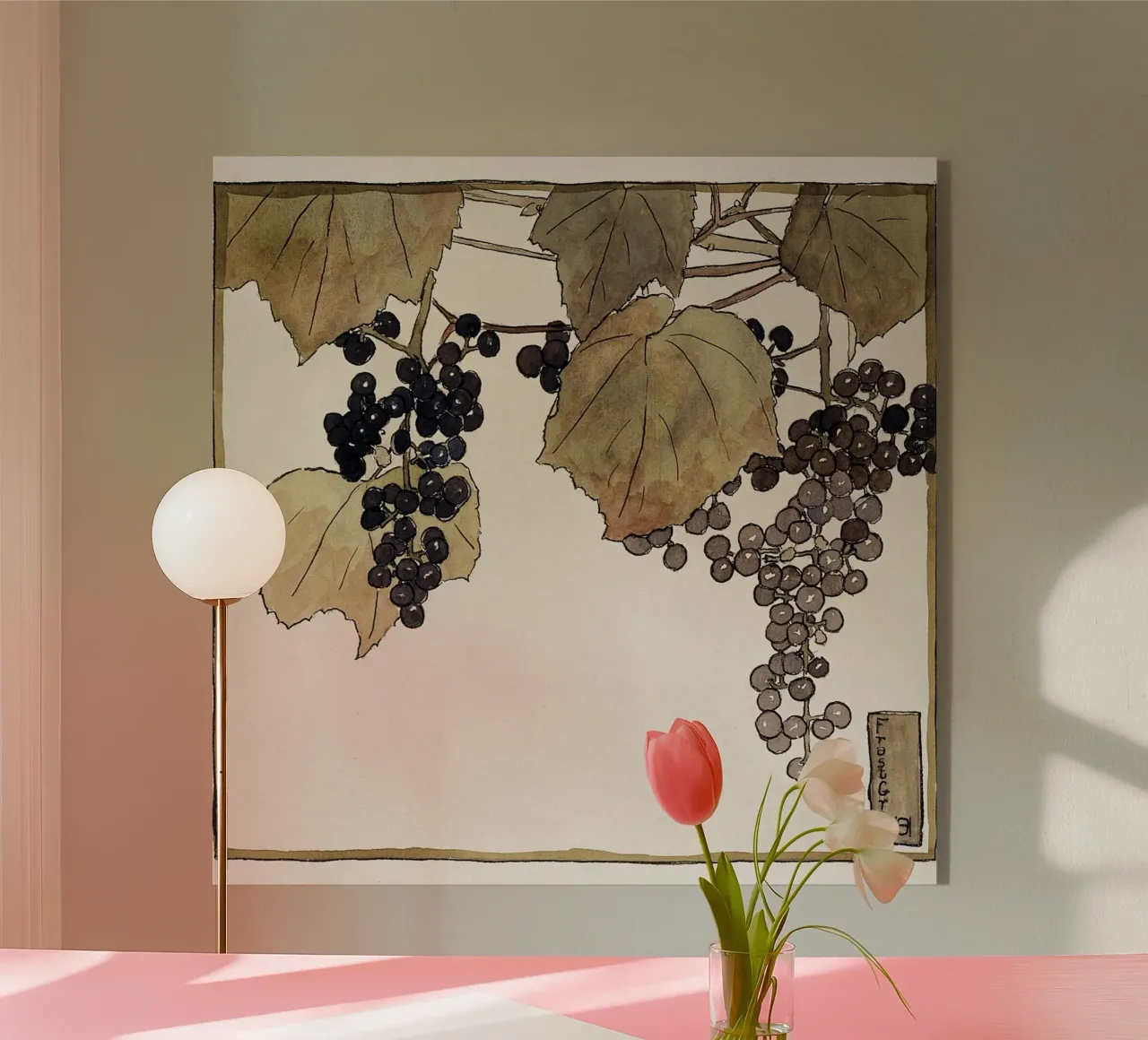Hannah Overbeck: Uva gelata - Botanica Arts & Crafts (1915) plexiglass da ClubArt