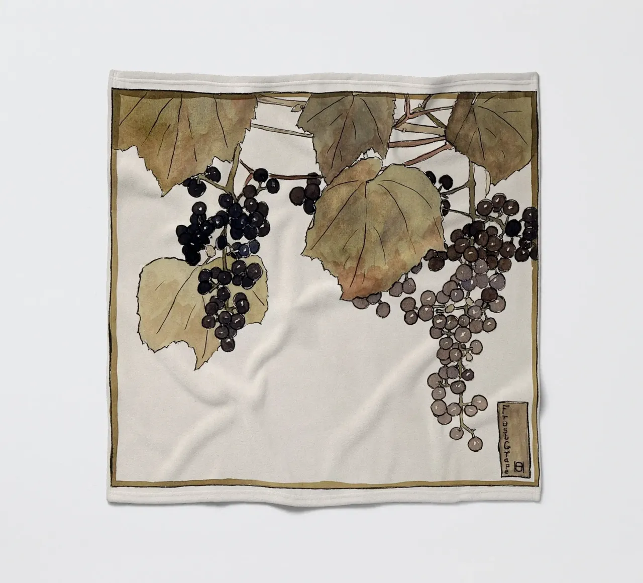 Hannah Overbeck: Frost Grape - Arts & Crafts Botanical (1915 fleece blanket by ClubArt