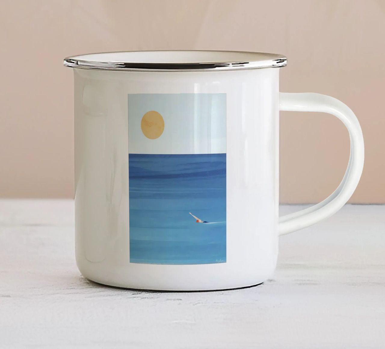 Nuoto in mare tazza in smalto da Danielle Shop