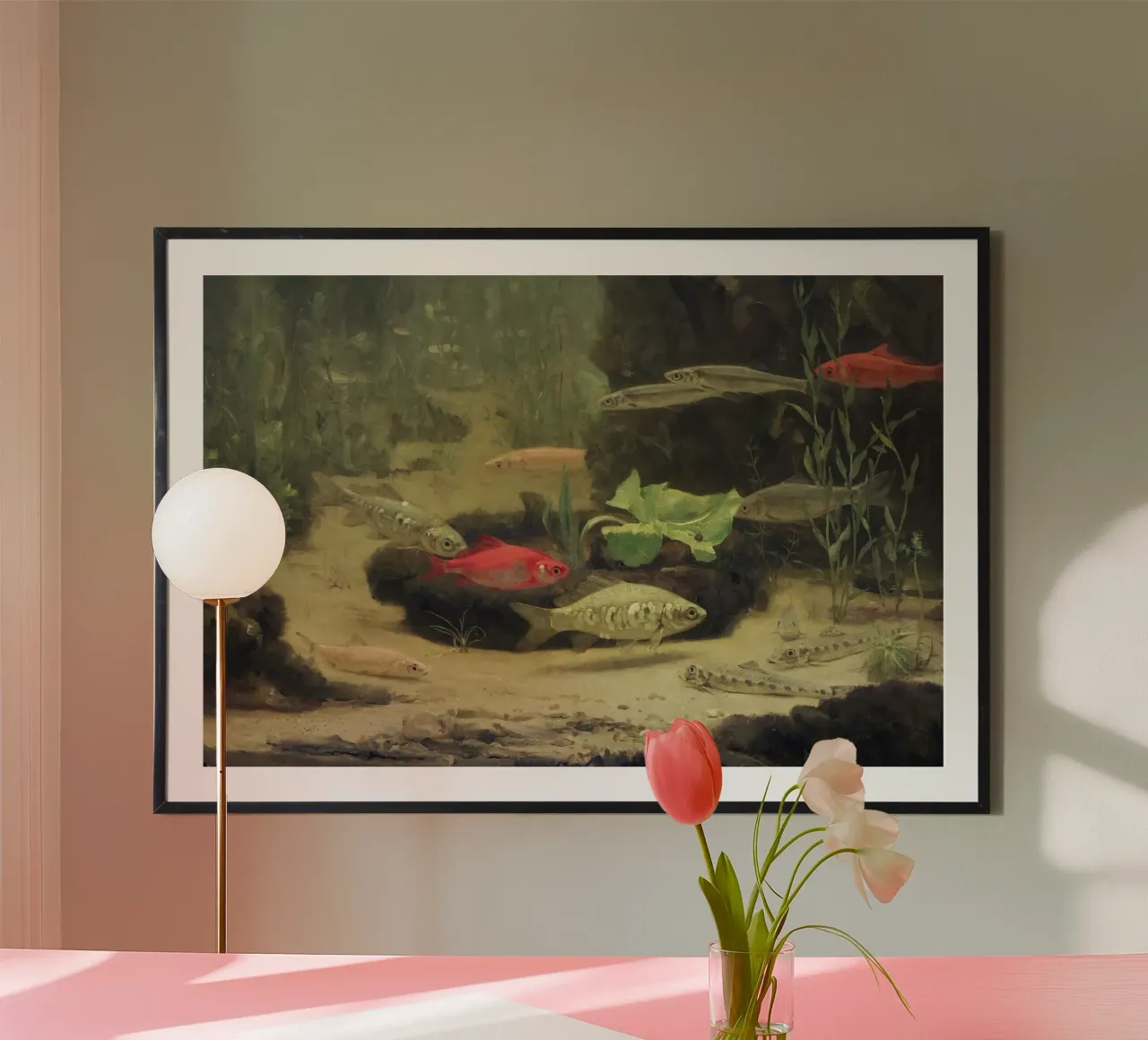Dijsselhof: Acquario d'oro e pesci d'argento - Realismo olandese Marin poster con telaio in alluminio da ClubArt