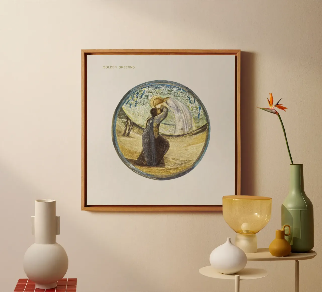 Burne-Jones: Saluto d'oro - Arte simbolista del libro di fiori (19 tela con Cornice a cassetta da ClubArt