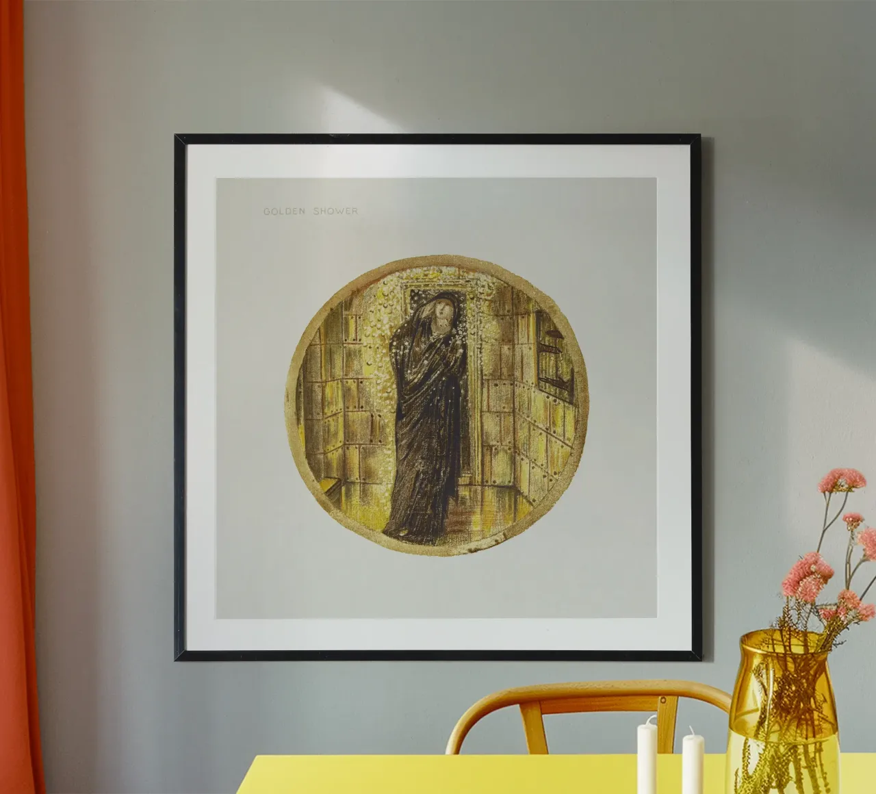 Burne-Jones: Doccia d'oro - Arte floreale simbolista (1905) poster con telaio in plastica da ClubArt
