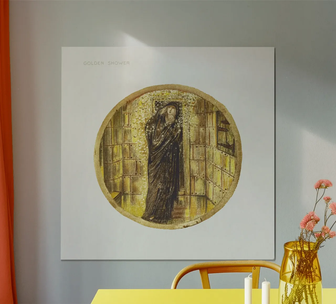 Burne-Jones: Doccia d'oro - Arte floreale simbolista (1905) poster con telaio in plastica da ClubArt
