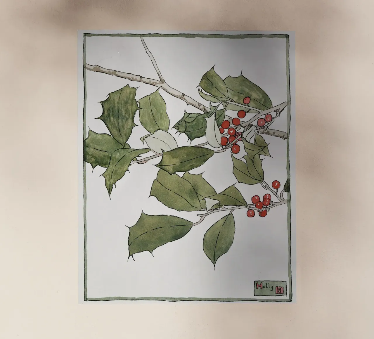 Hannah Overbeck: Agrifoglio - Arti e Mestieri Botanici (1915) pellicola backlit da ClubArt
