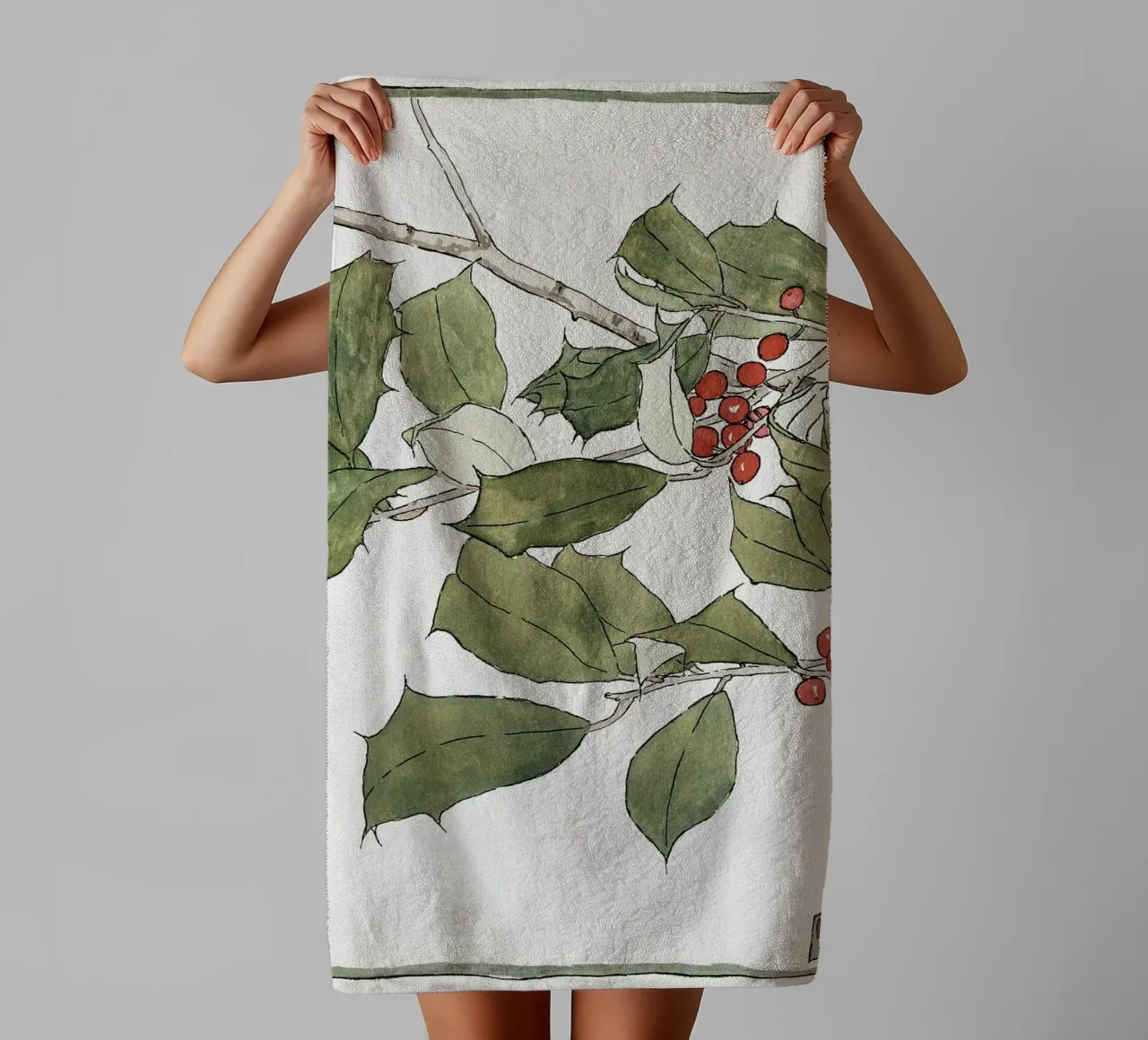 Hannah Overbeck: Agrifoglio - Arti e Mestieri Botanici (1915) asciugamano da bagno da ClubArt