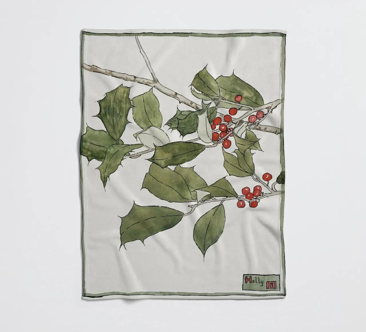 Hannah Overbeck: Stechpalme - Kunsthandwerkliche Botanik (1915) Fleecedecke von ClubArt