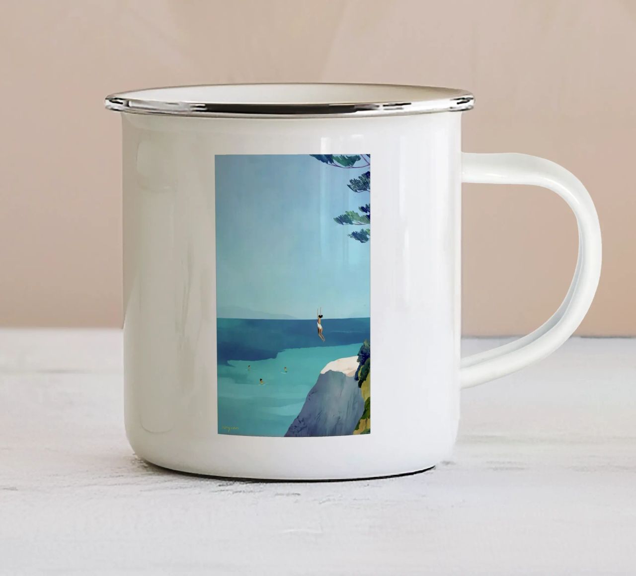 Nuoto in mare tazza in smalto da Danielle Shop