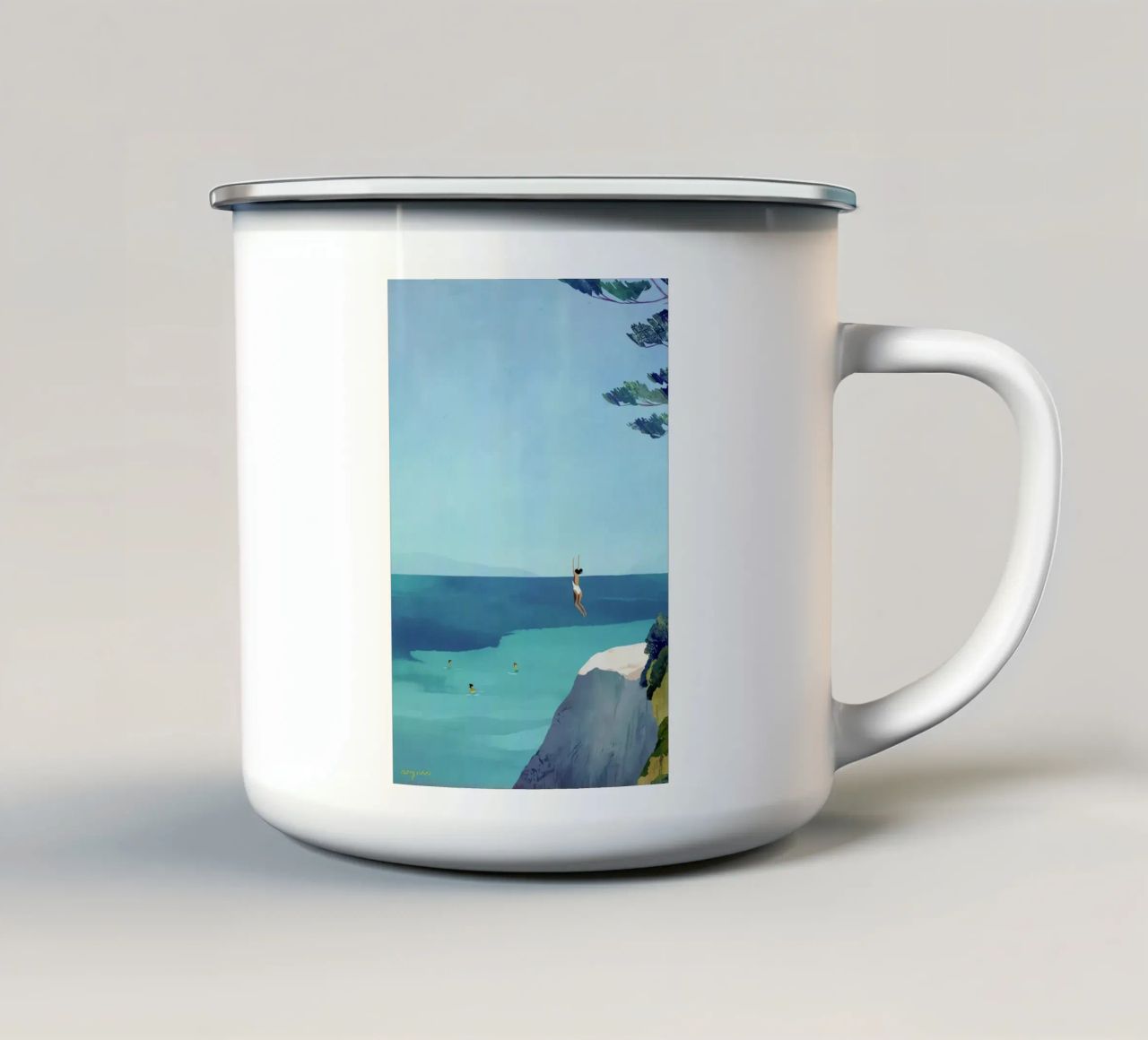 Nuoto in mare tazza in smalto da Danielle Shop