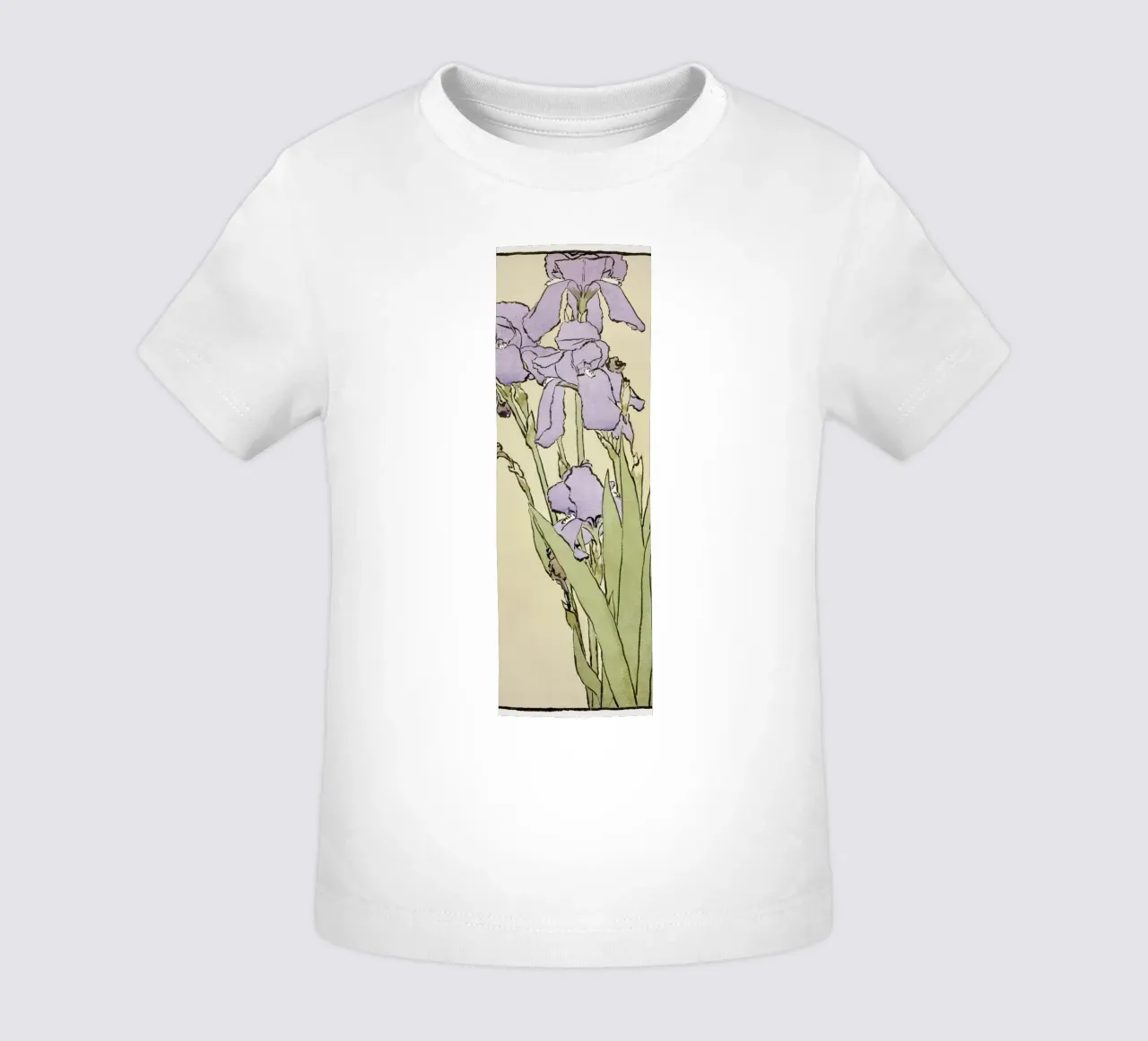 Hannah Overbeck: Iris - Arts & Crafts Botanical (1915) baby t-shirt by ClubArt