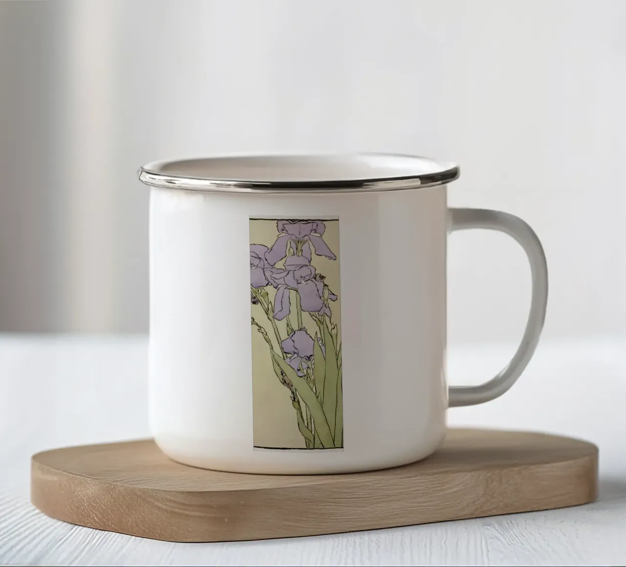 Hannah Overbeck: Iris - Arti e mestieri botanici (1915) tazza in smalto da ClubArt