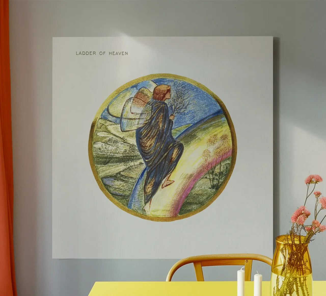 Burne-Jones: La scala del cielo - Arte simbolista del libro di fiori (1 tela con Cornice a cassetta da ClubArt