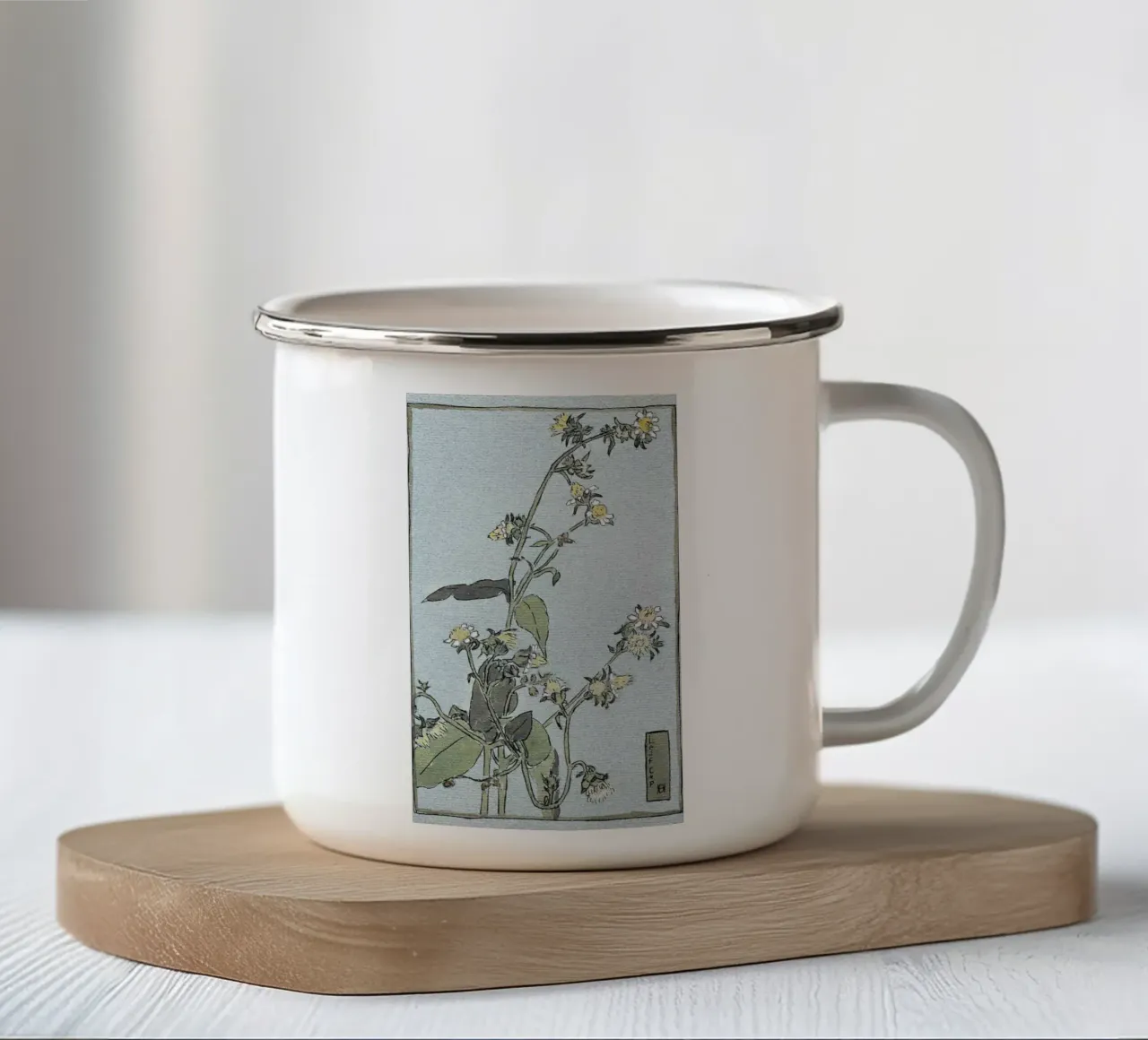 Hannah Overbeck: Coppa di foglie - Arti e Mestieri Botanici (1915) tazza in smalto da ClubArt