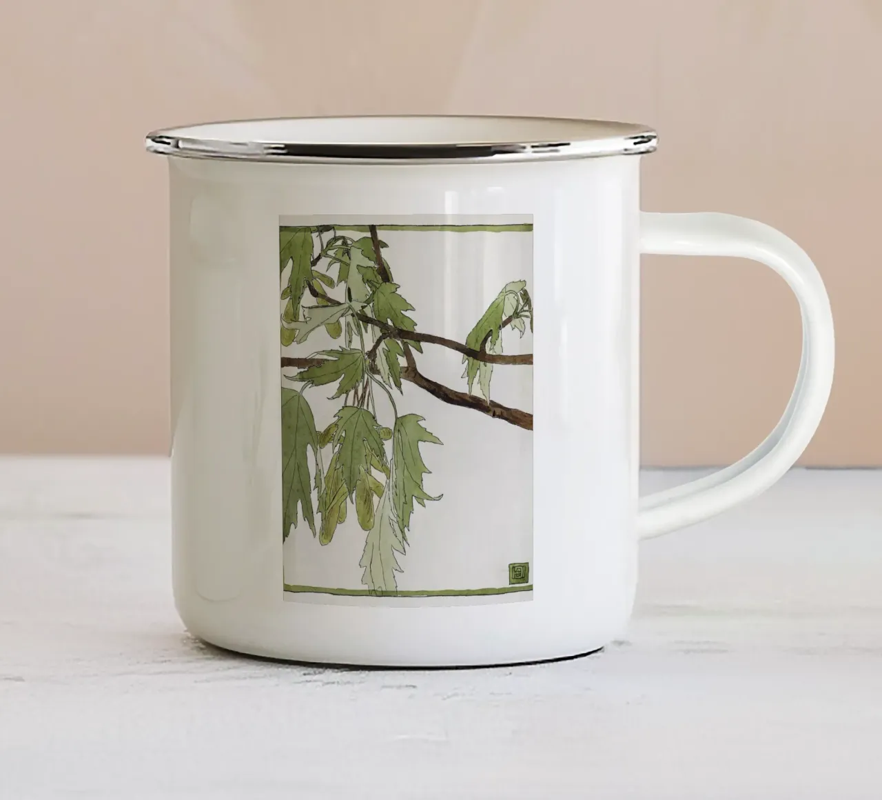 Hannah Overbeck: Acero - Arti e Mestieri Botanici (1915) tazza in smalto da ClubArt