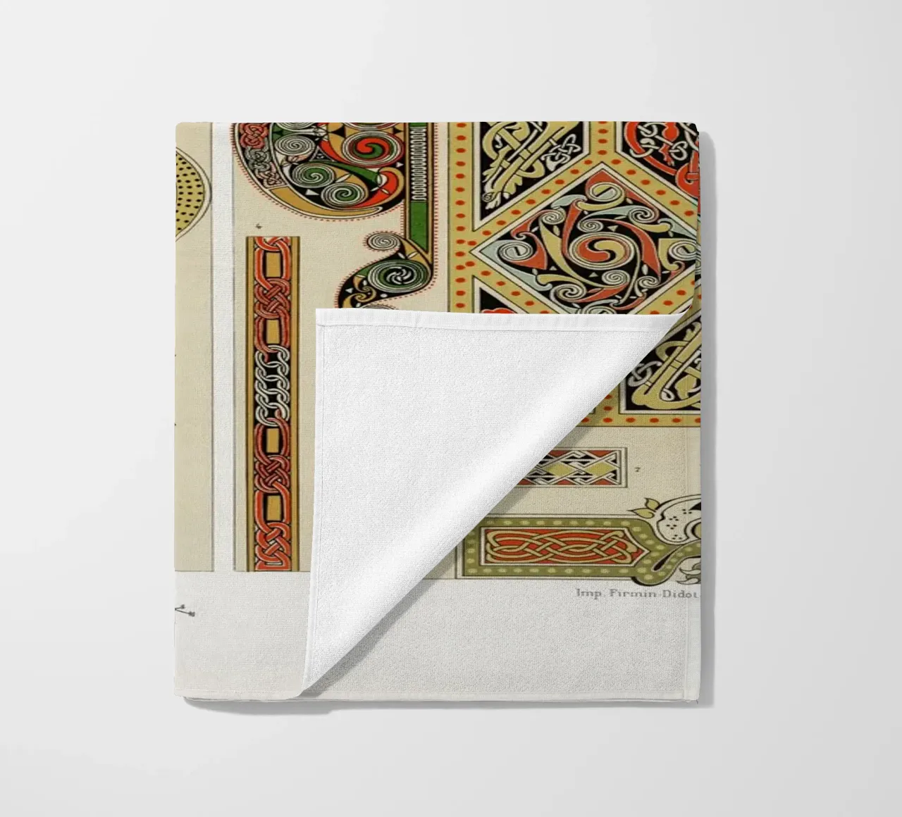Albert Racine: Medieval Illumination - Celtic Knot Pattern beach towel by ClubArt