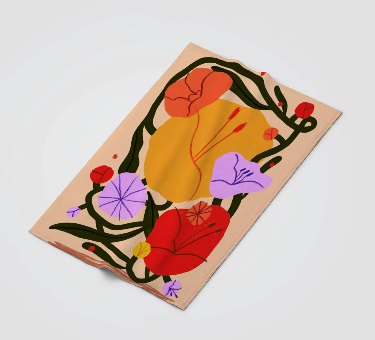 Popping Poppies coperta in pile da Pure
