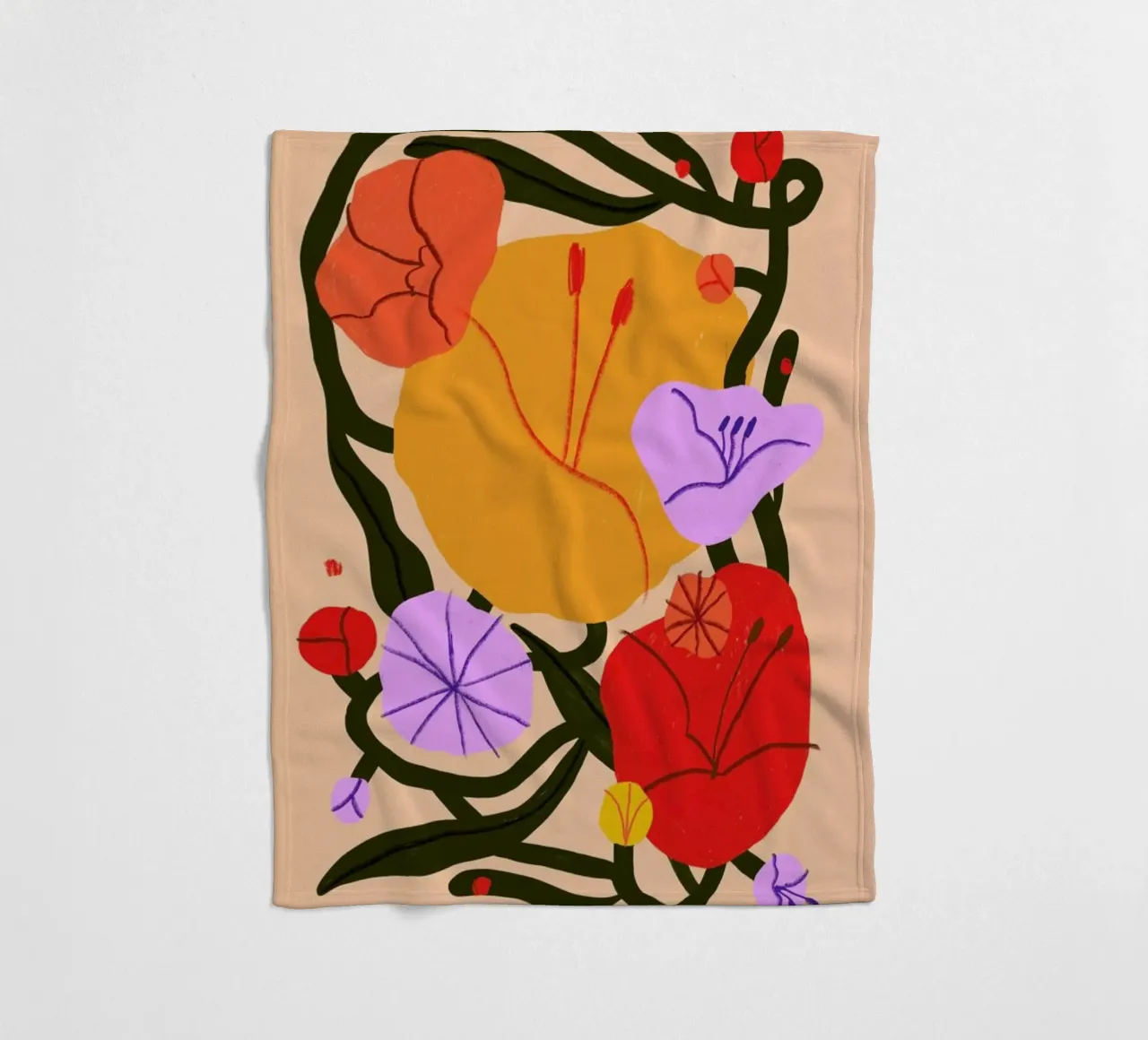 Popping Poppies coperta in pile da Pure