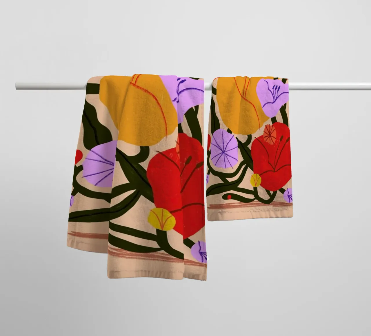 Popping Poppies asciugamano da bagno da Pure