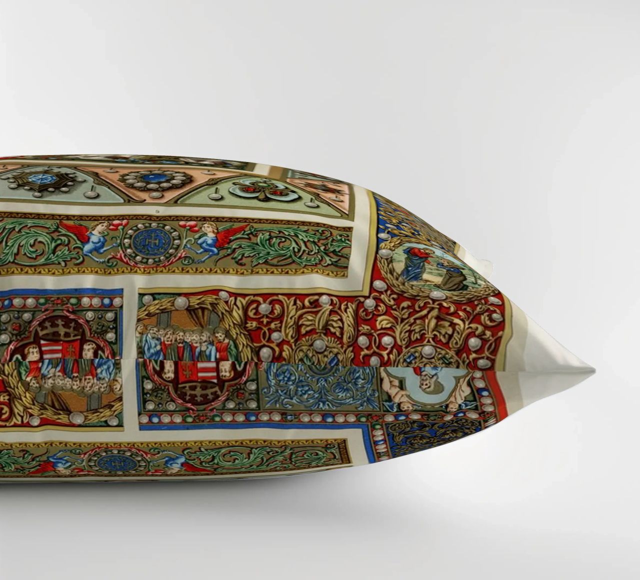 Albert Racine: Medieval Ornaments - Illuminated Manuscript A decorative cushion by ClubArt