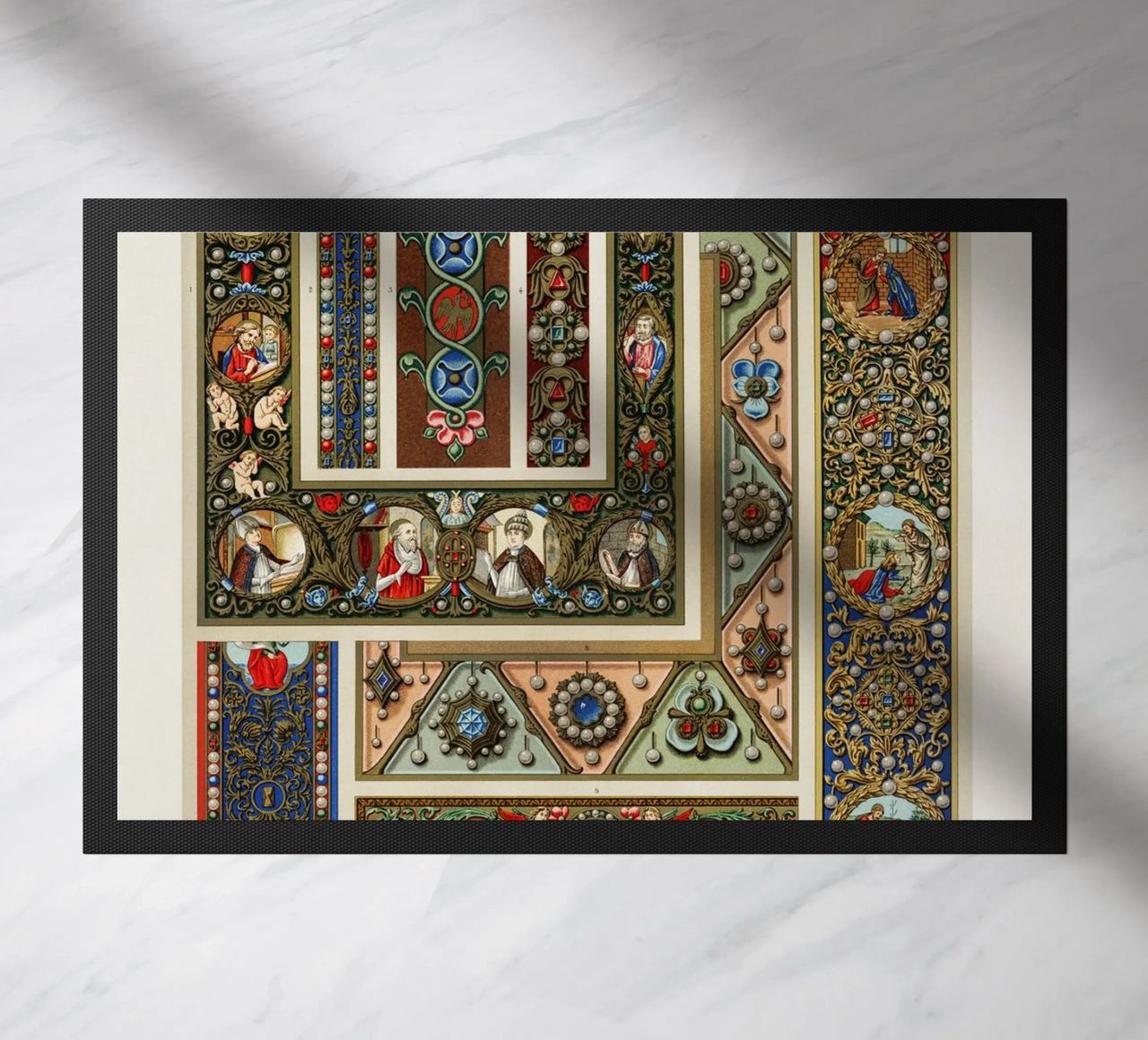 Albert Racine: Ornamenti medievali - Manoscritto miniato A zerbino da ClubArt