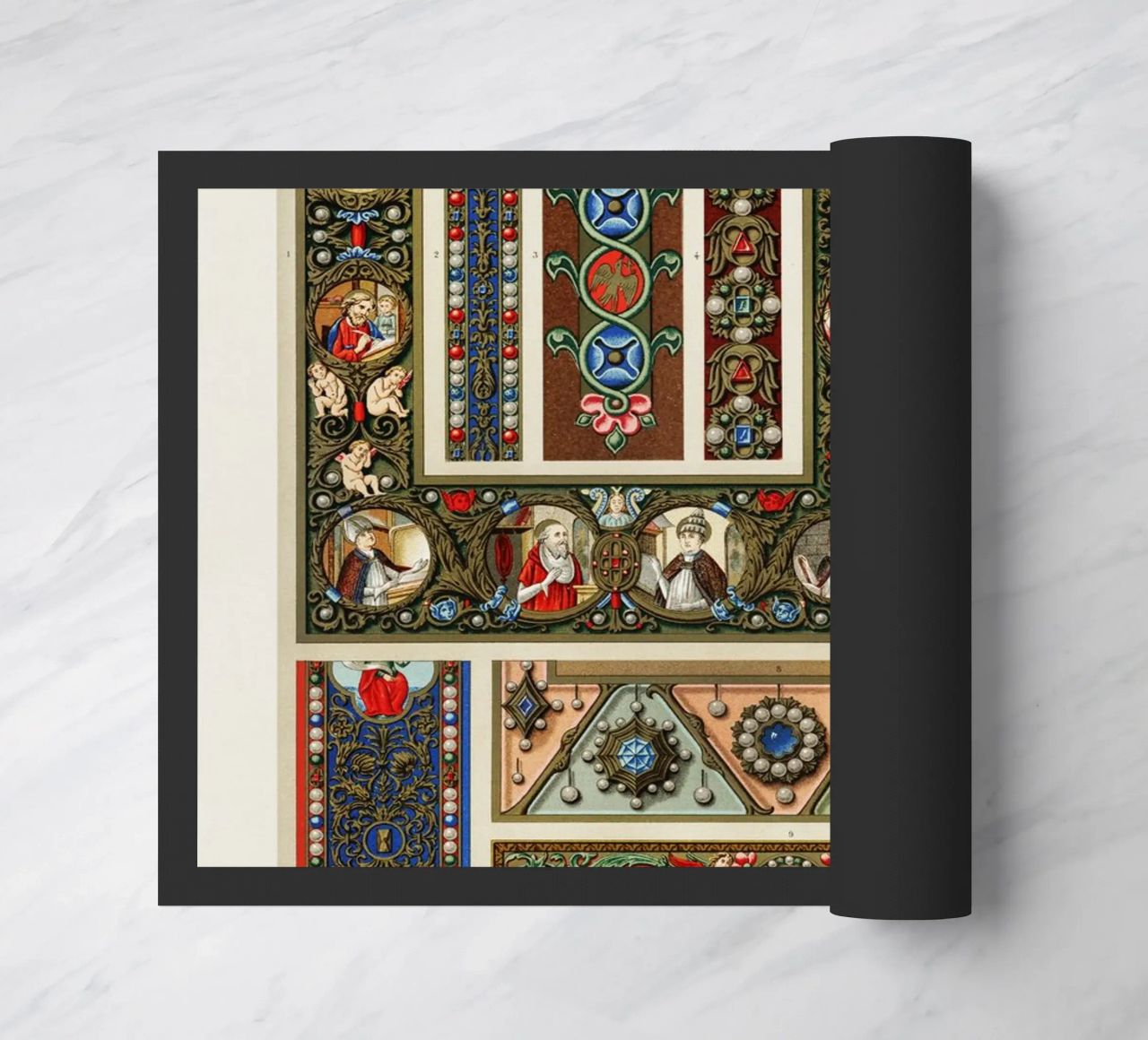 Albert Racine: Ornamenti medievali - Manoscritto miniato A zerbino da ClubArt
