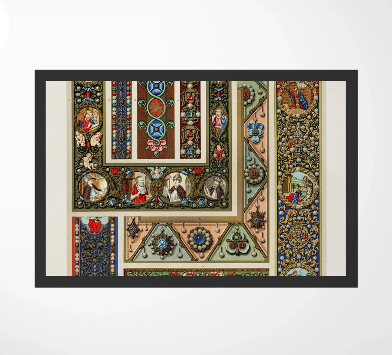 Albert Racine: Ornamenti medievali - Manoscritto miniato A zerbino da ClubArt
