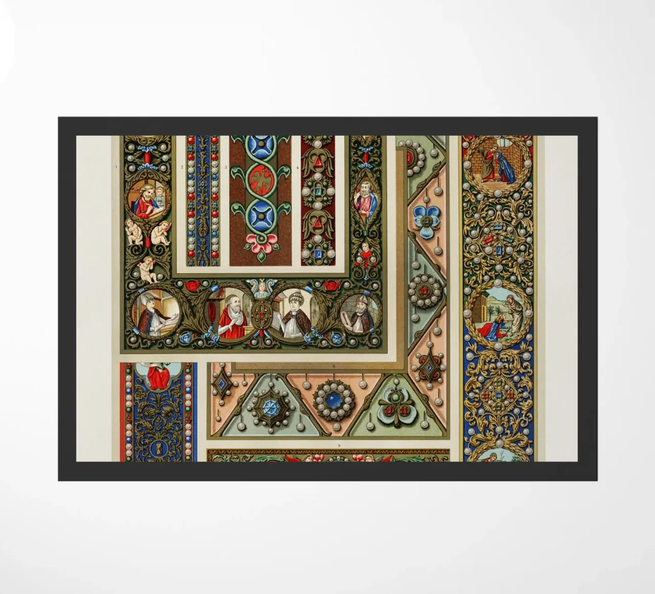 Albert Racine: Ornamenti medievali - Manoscritto miniato A zerbino da ClubArt