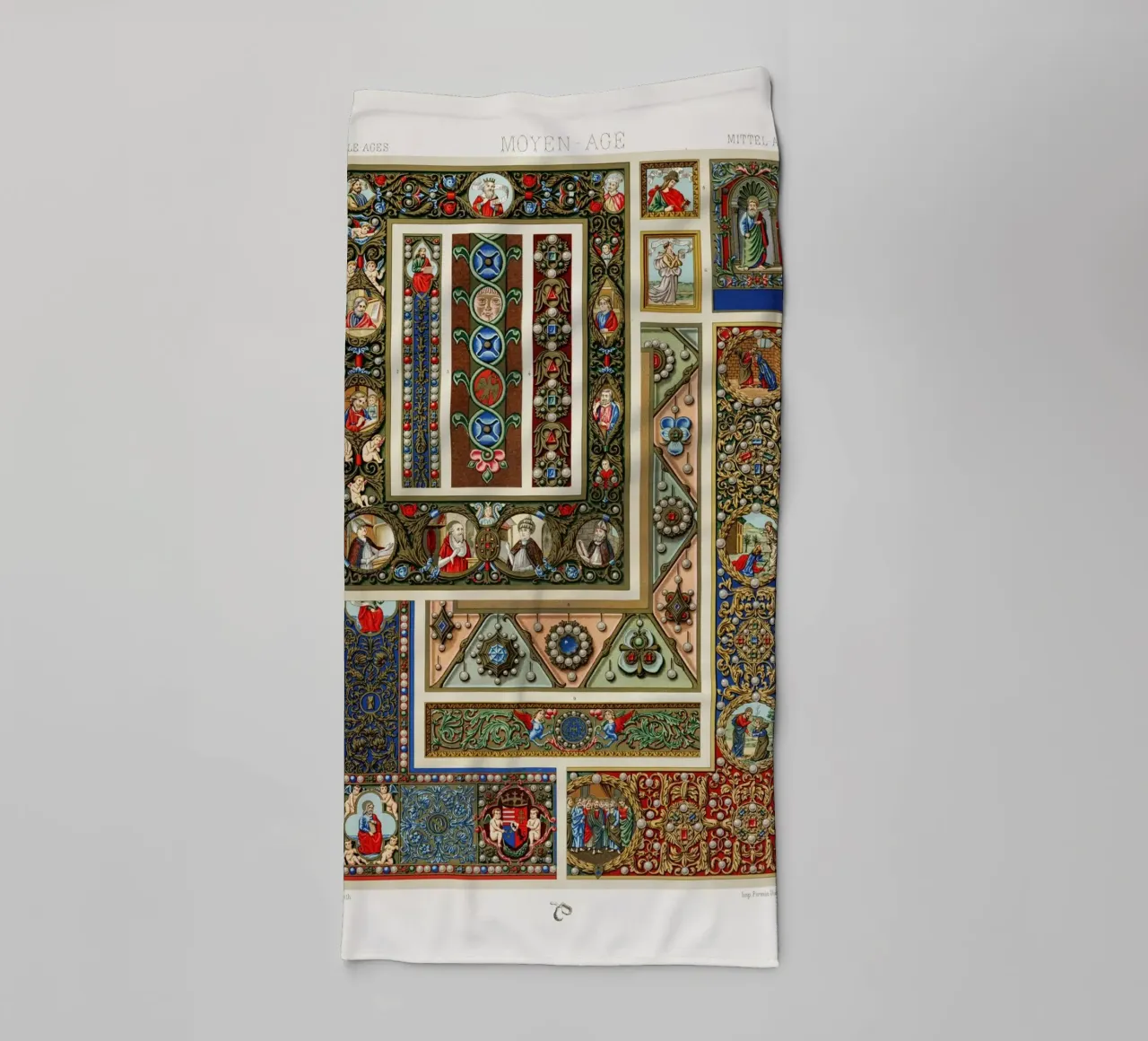 Albert Racine: Medieval Ornaments - Illuminated Manuscript A towel by ClubArt