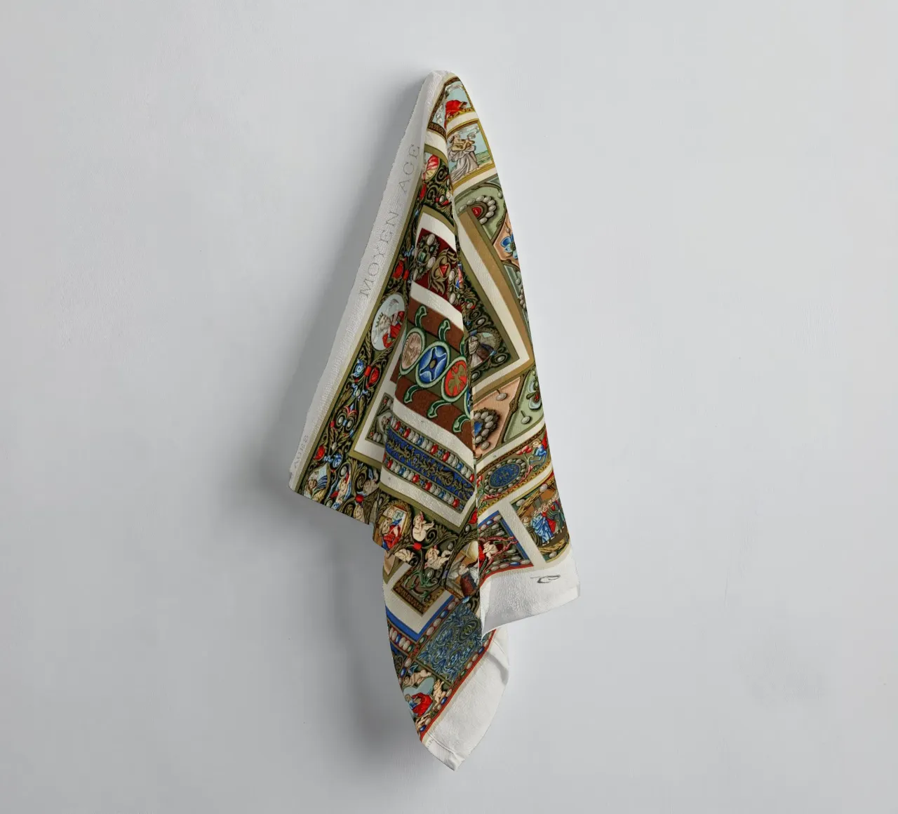 Albert Racine: Medieval Ornaments - Illuminated Manuscript A towel by ClubArt