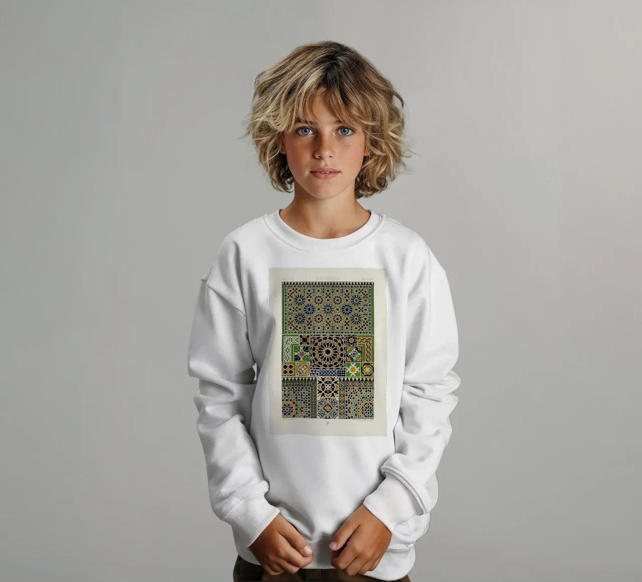 Albert Racine: Moresque Patterns - Vintage Islamic Geometric felpa bambino da ClubArt