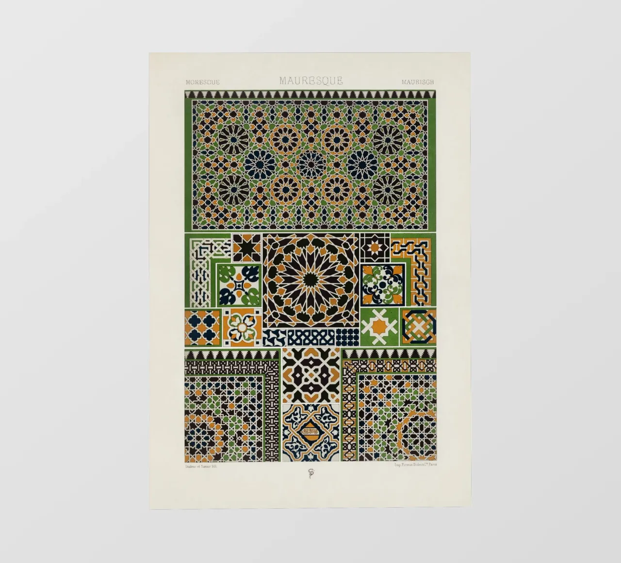 Albert Racine: Moresque Patterns - Vintage Islamic Geometric pellicola backlit da ClubArt