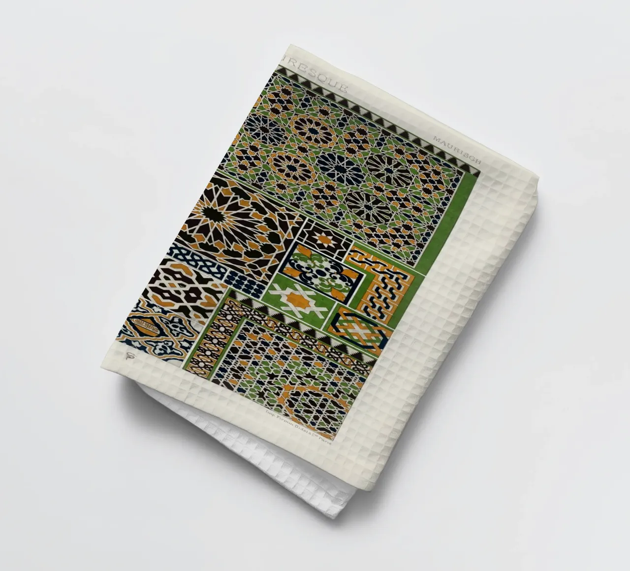 Albert Racine: Moresque Patterns - Vintage Islamic Geometric tea towel by ClubArt