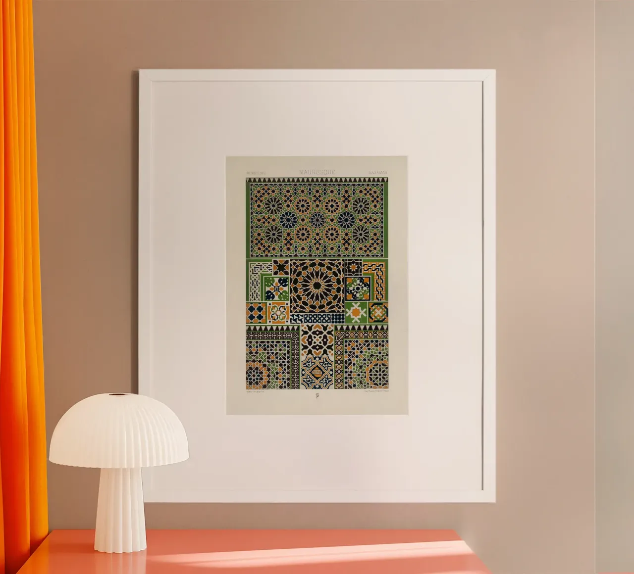 Albert Racine: Moresque Patterns - Vintage Islamic Geometric poster con telaio in plastica da ClubArt