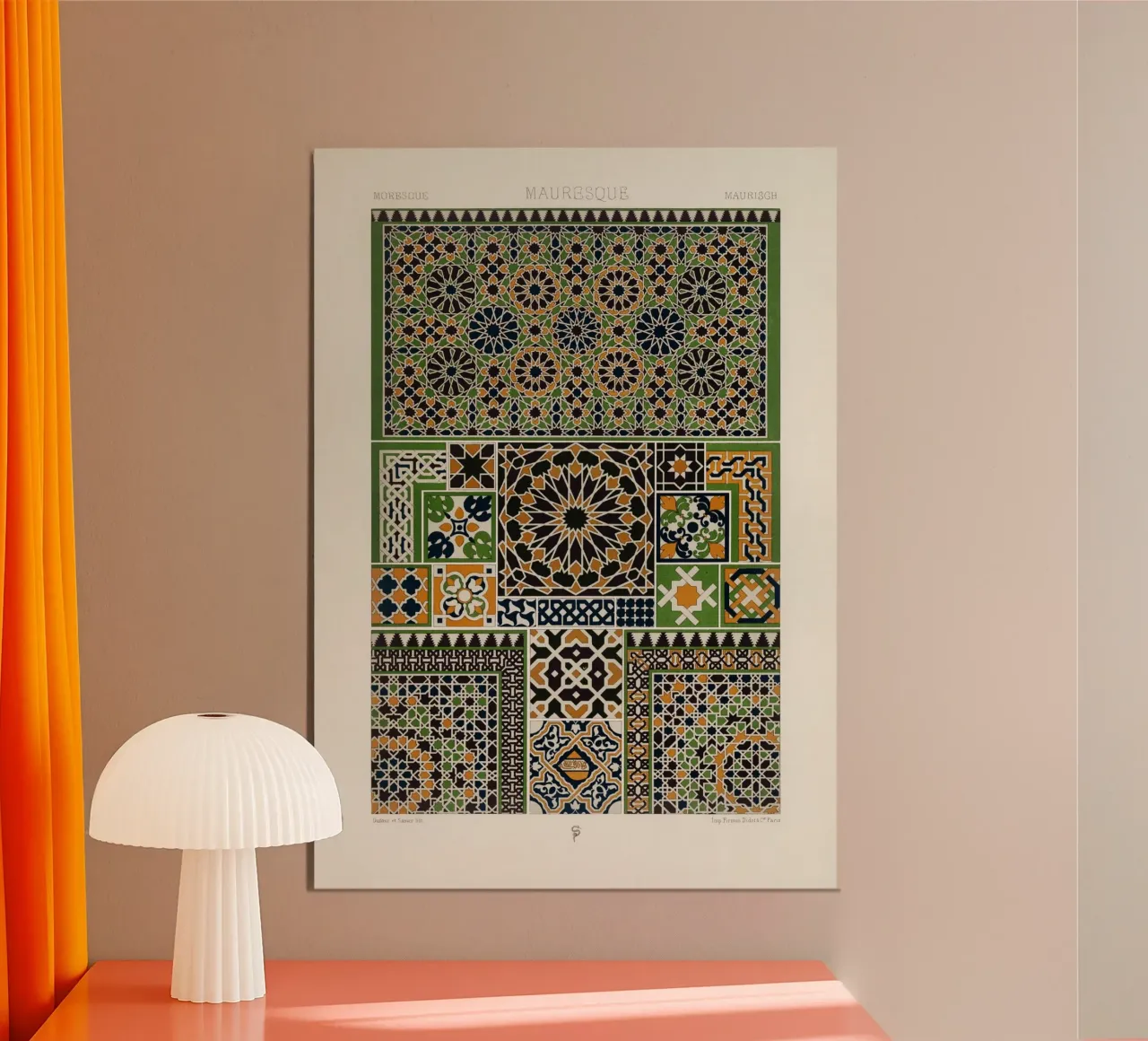 Albert Racine: Moresque Patterns - Vintage Islamic Geometric poster con telaio in plastica da ClubArt