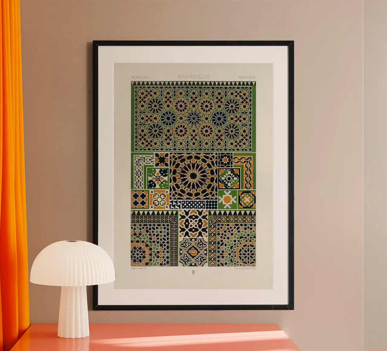Albert Racine: Moresque Patterns - Vintage Islamic Geometric poster con telaio in plastica da ClubArt