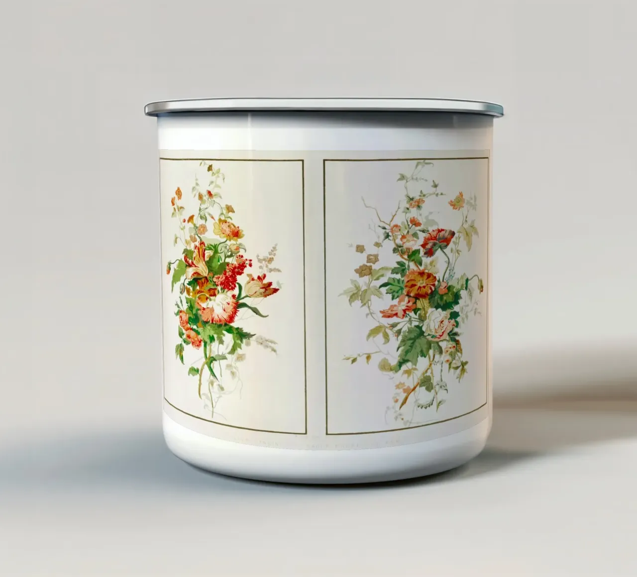 Digby Wyatt: Floral Paper Hangings - Victorian Botanical Art enamel mug by ClubArt