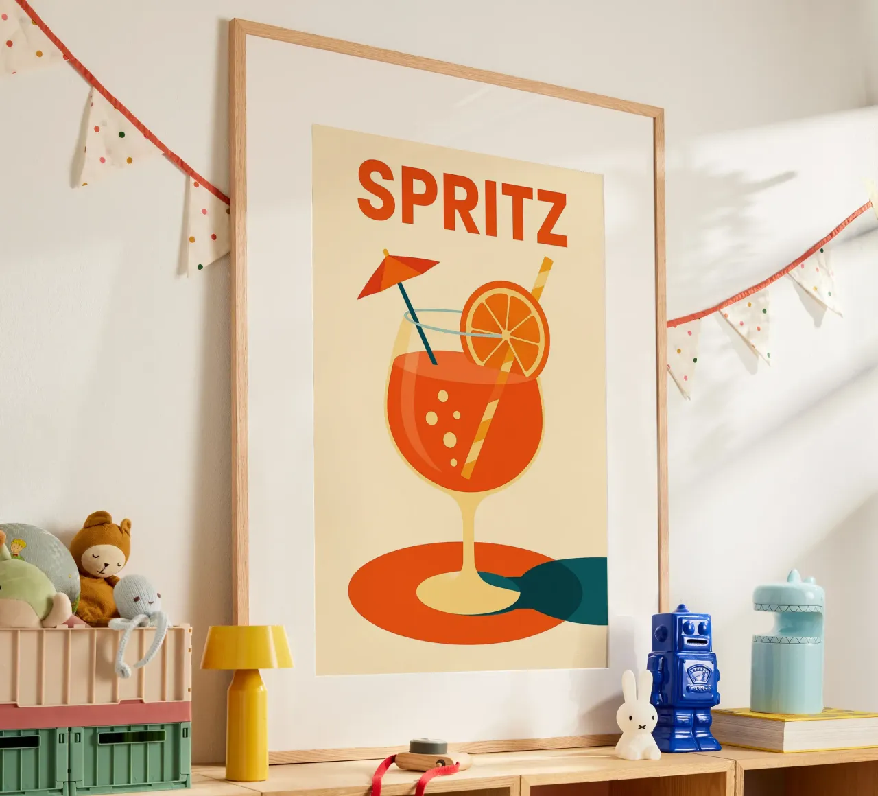 SPRITZ - Aperitivi al sole poster con telaio in alluminio da Boissons - Affiches & posters - Retro