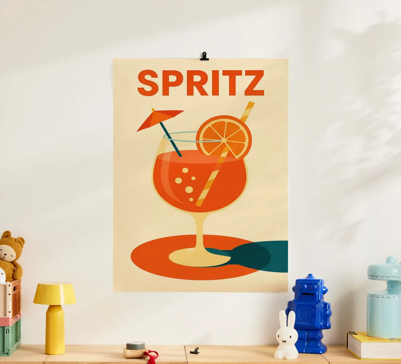 SPRITZ - Aperitivi al sole poster con telaio in alluminio da Boissons - Affiches & posters - Retro