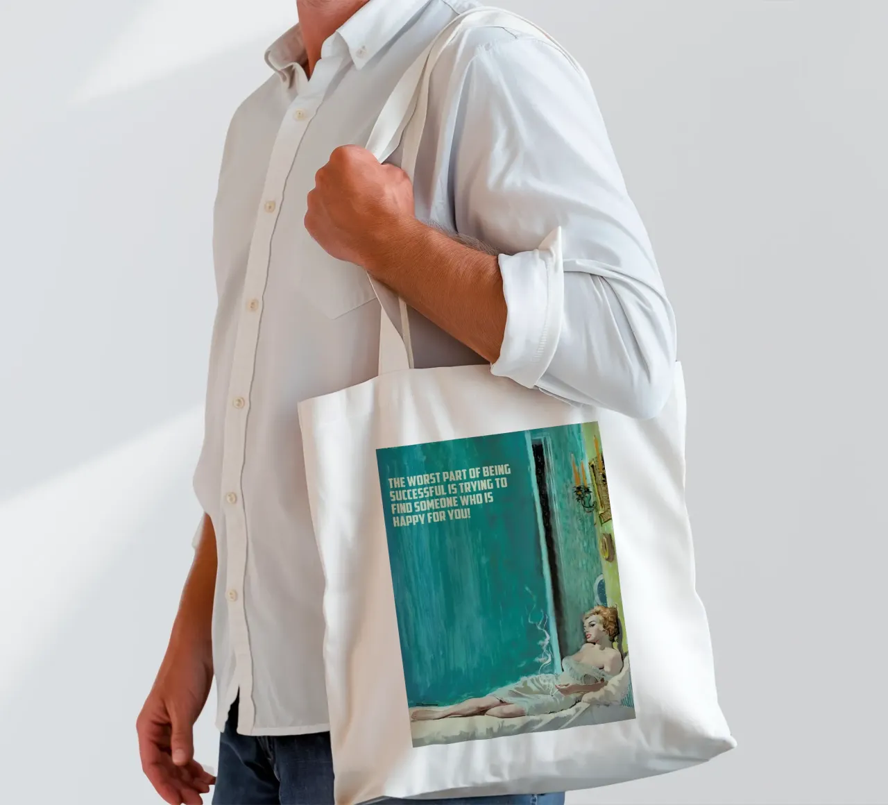 The Worst Part Of Being borsa in juta da Gallery Print and Art Limited